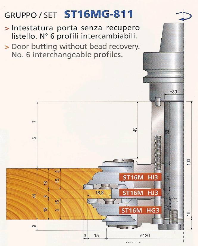 Freza pentru CNC pentru contraprofil usi (C04.60 ST16MG) - Image 7