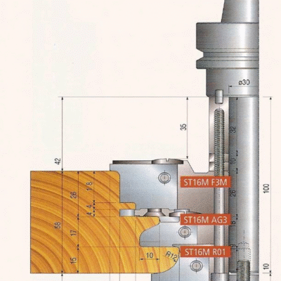 Sistemul "ST16MGR 108" - profil interior toc (C04.70 ST16MGR 108)
