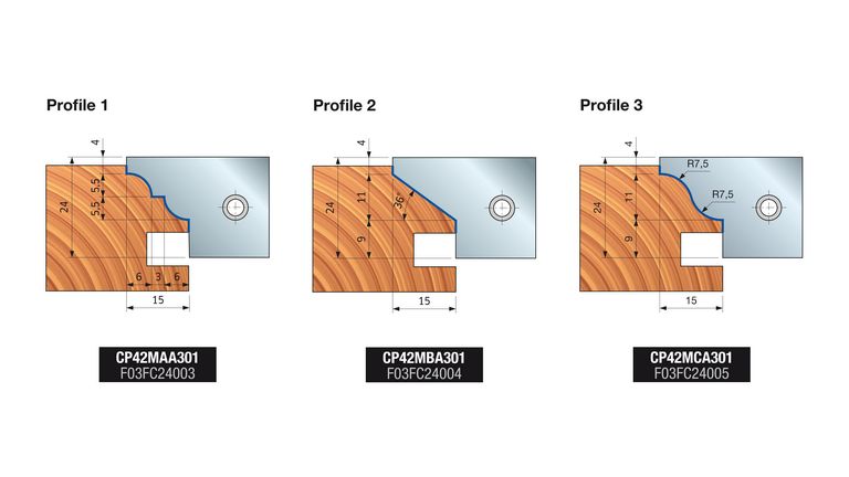 Freza pentru profil-contraprofil usi (TP42M) - Image 2